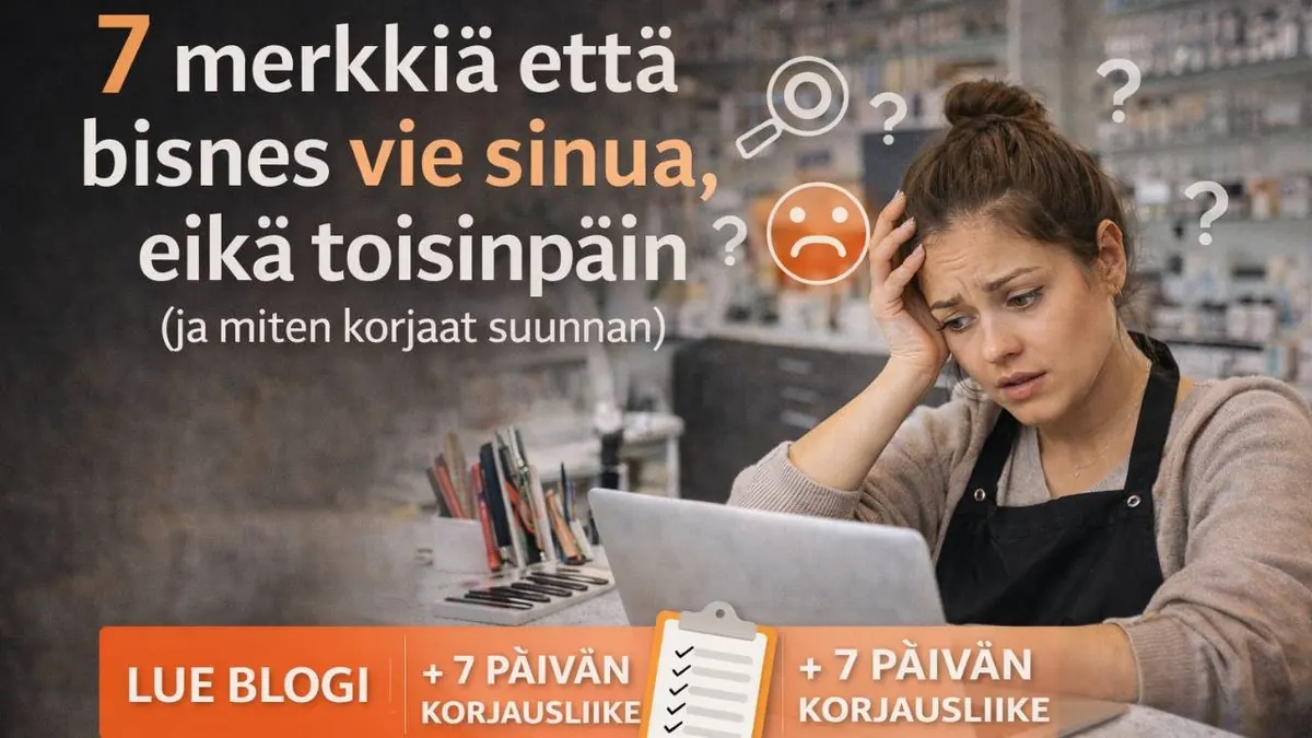 kuvassa yrittäjä tuskailee